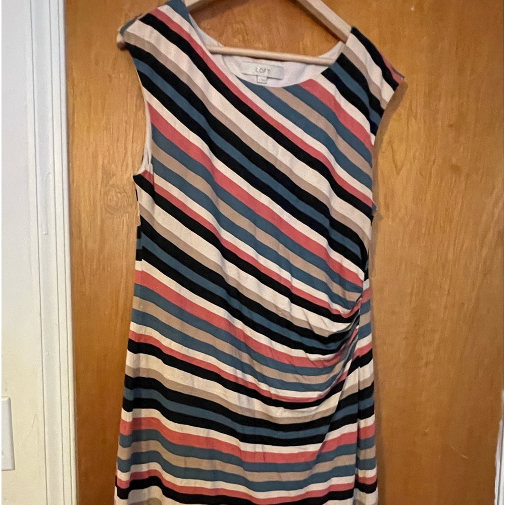Loft sleeveless faux wrap dress size L